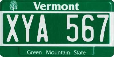 VT license plate XYA567
