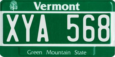 VT license plate XYA568