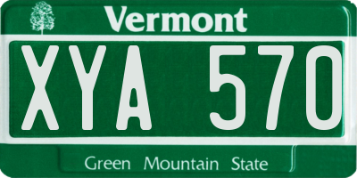 VT license plate XYA570