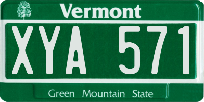 VT license plate XYA571