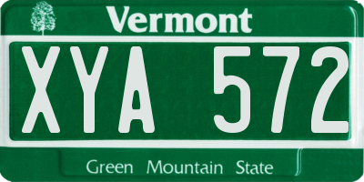 VT license plate XYA572