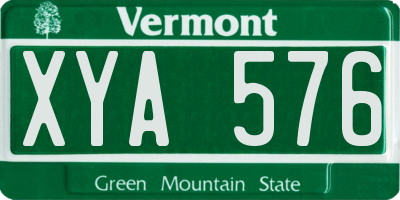 VT license plate XYA576