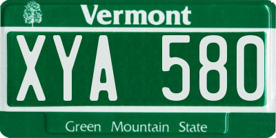 VT license plate XYA580