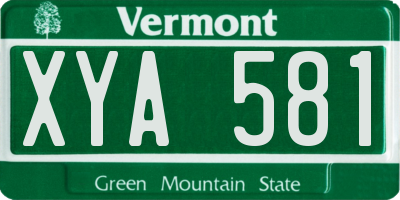 VT license plate XYA581