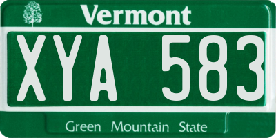 VT license plate XYA583