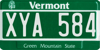 VT license plate XYA584