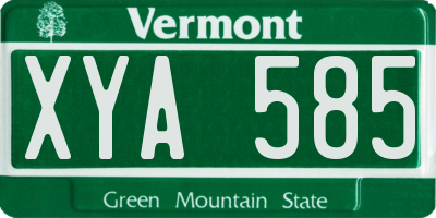 VT license plate XYA585