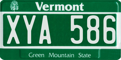 VT license plate XYA586