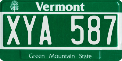 VT license plate XYA587