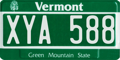VT license plate XYA588