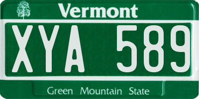 VT license plate XYA589