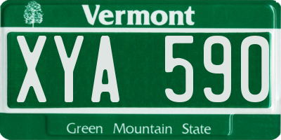 VT license plate XYA590