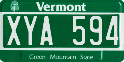 VT license plate XYA594