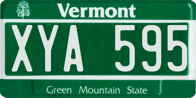 VT license plate XYA595