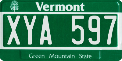 VT license plate XYA597