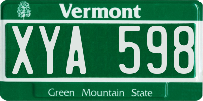 VT license plate XYA598