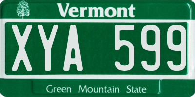 VT license plate XYA599