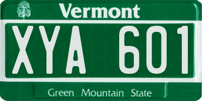 VT license plate XYA601