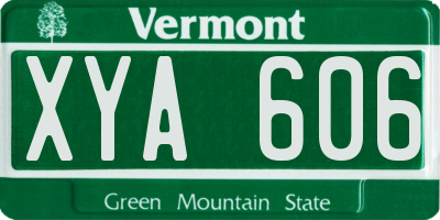 VT license plate XYA606