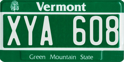 VT license plate XYA608