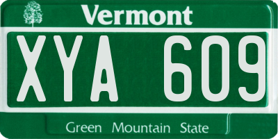 VT license plate XYA609