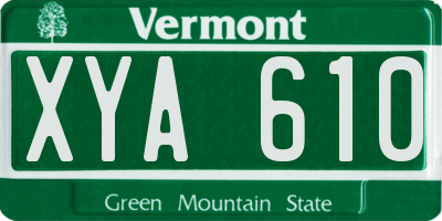 VT license plate XYA610