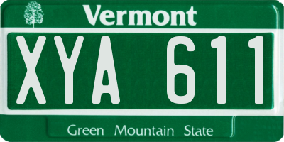 VT license plate XYA611