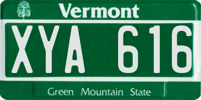 VT license plate XYA616