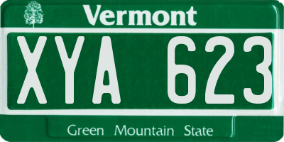 VT license plate XYA623