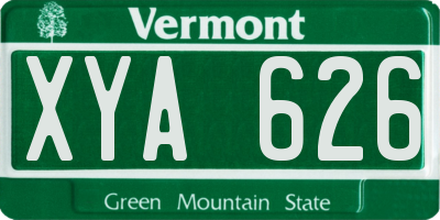VT license plate XYA626