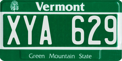 VT license plate XYA629