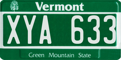 VT license plate XYA633