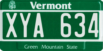 VT license plate XYA634