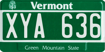 VT license plate XYA636