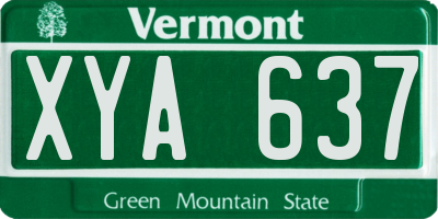VT license plate XYA637