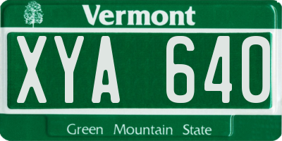 VT license plate XYA640