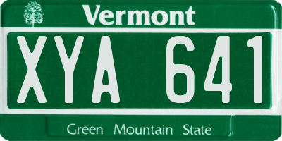VT license plate XYA641