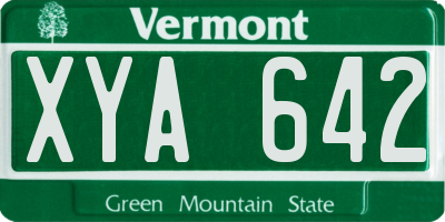 VT license plate XYA642