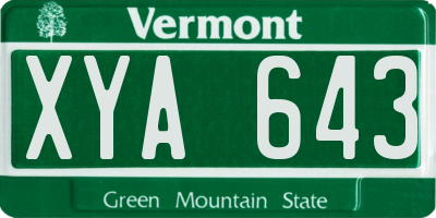 VT license plate XYA643