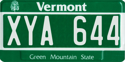 VT license plate XYA644