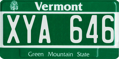 VT license plate XYA646