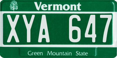 VT license plate XYA647