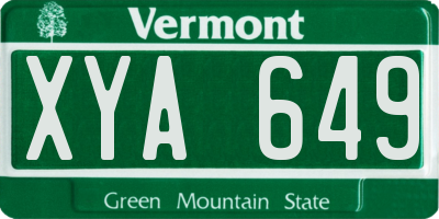 VT license plate XYA649