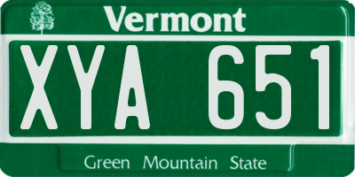 VT license plate XYA651