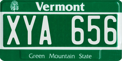 VT license plate XYA656