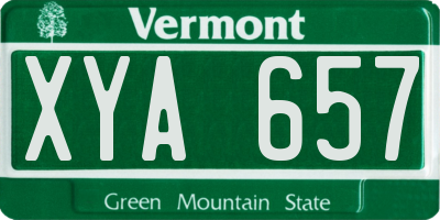 VT license plate XYA657