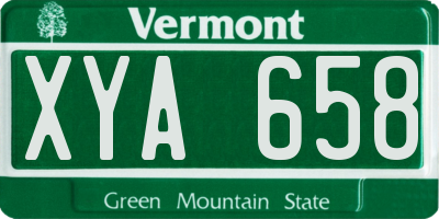 VT license plate XYA658
