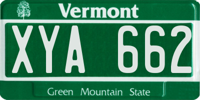 VT license plate XYA662