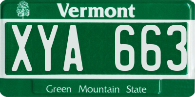 VT license plate XYA663