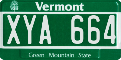 VT license plate XYA664
